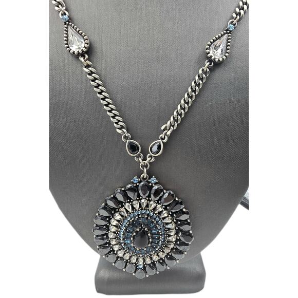 Vintage Lee Angel Art Deco Chunky Rhinestone Necklace and Earrings Set NOS - Picture 4 of 6